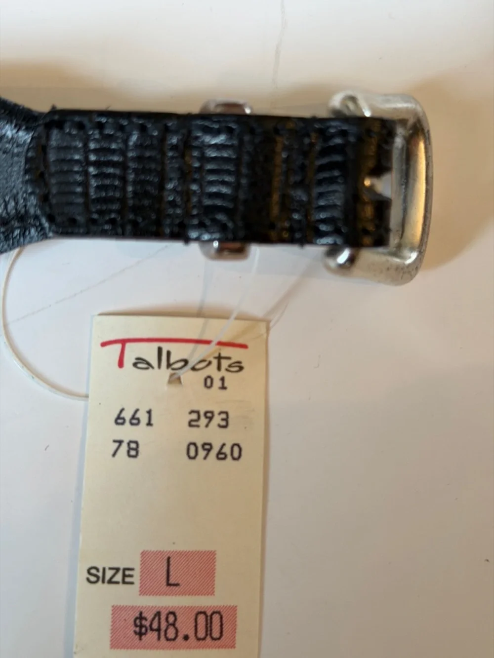 Talbots Black Textured Leather Belt with Silver-Tone Buckle and Conchos - Picture 10 of 16